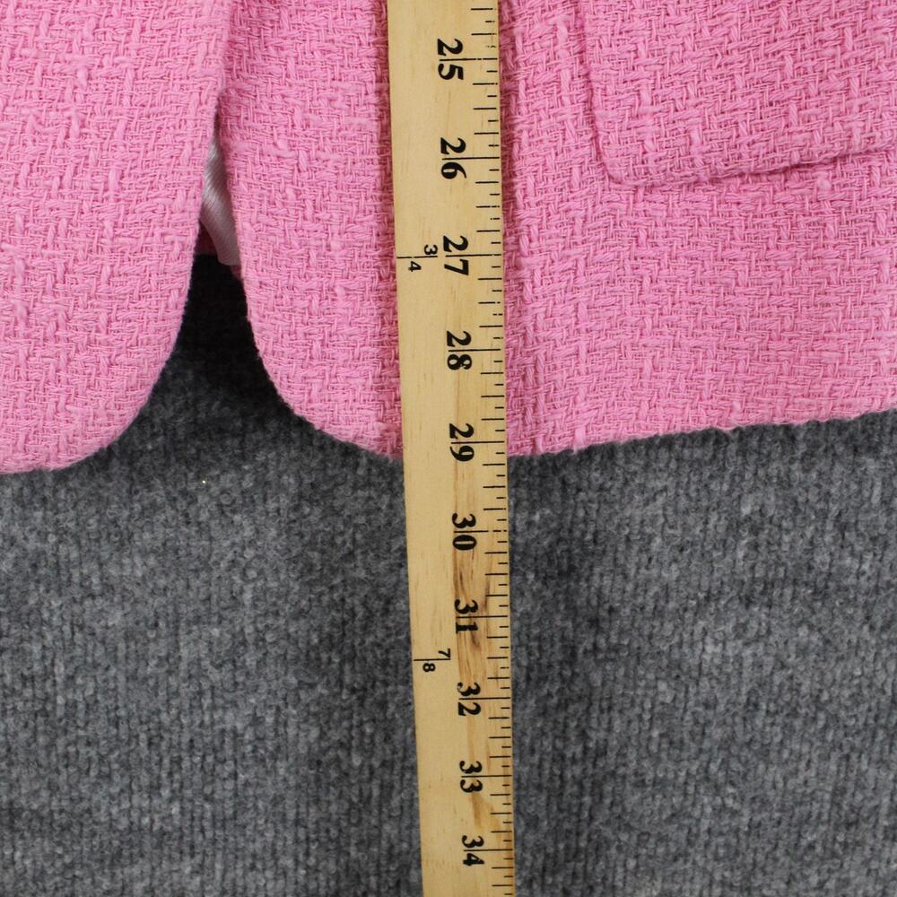 Zara Blazer Women XS Candy Pink Textured Tailored Gold Button Jacket Academia - Picture 7 of 10